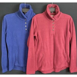 Sahalie Butterfleece (Lot Of 2)Pullover S Snaps Zip Pockets Hike Gorpcore Camp
